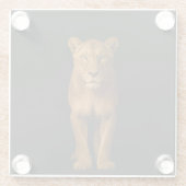 Black 4 Luxe Glass coaster, Noble Lioness Glazen Onderzetter (Achterkant)