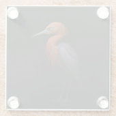 Black 4 Luxe Glass coaster, Reddish Egret Glazen Onderzetter (Achterkant)