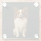 Black 4 Luxe Glass coaster, Refined Papillon Glazen Onderzetter (Achterkant)