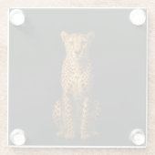Black 4 Luxe Glass coaster, Sleek Cheetah Glazen Onderzetter (Achterkant)