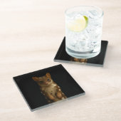 Black 4 Luxe Glass coaster, Sweet Quoll Glazen Onderzetter (Schuin)