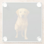 Black 4 Luxe Glass coaster, Tender Labrador Glazen Onderzetter (Achterkant)
