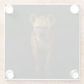 Black 4 Luxe Glass coaster, Wild Spotted Hyena Glazen Onderzetter (Achterkant)