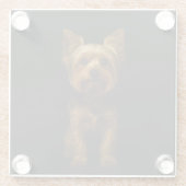 Black 4 Luxe Glass coaster, Yorkshire Terrier Glazen Onderzetter (Achterkant)