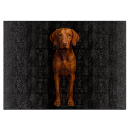 Black 4 Luxe Glass cutting board Agile Vizsla Dog Snijplank