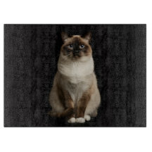 Black 4 Luxe Glass cutting board Birmanese Cat