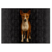 Black 4 Luxe Glass cutting board Classy Basenji Snijplank (Voorkant)
