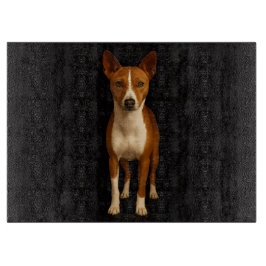 Black 4 Luxe Glass cutting board Classy Basenji Snijplank