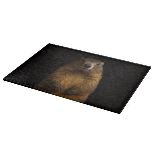 Black 4 Luxe Glass cutting board Fluffy Marmot Snijplank (Hoek)