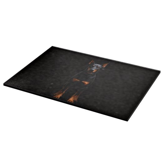 Black 4 Luxe Glass cutting board Guardian Doberman Snijplank (Hoek)