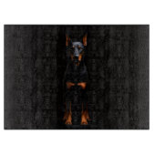 Black 4 Luxe Glass cutting board Guardian Doberman Snijplank (Voorkant)