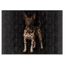 Black 4 Luxe Glass cutting board Hairless Terrier 