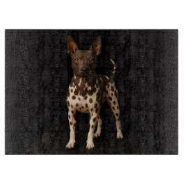 Black 4 Luxe Glass cutting board Hairless Terrier Snijplank