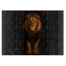Black 4 Luxe Glass cutting board Majestic Lion Snijplank