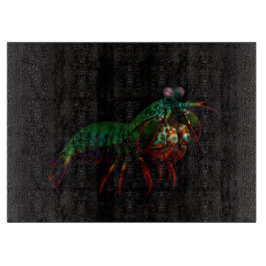Black 4 Luxe Glass cutting board Mantis Shrimp Snijplank