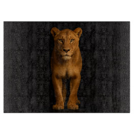 Black 4 Luxe Glass cutting board Noble Lioness Snijplank