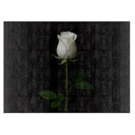 Black 4 Luxe Glass cutting board Pure White Rose Snijplank
