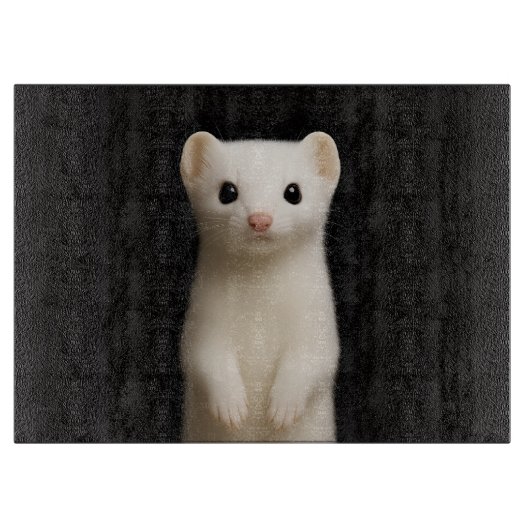 Black 4 Luxe Glass cutting board Stylish Ermine Snijplank (Voorkant)