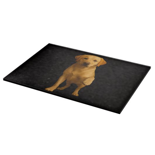 Black 4 Luxe Glass cutting board Tender Labrador Snijplank (Hoek)