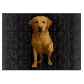 Black 4 Luxe Glass cutting board Tender Labrador Snijplank (Voorkant)