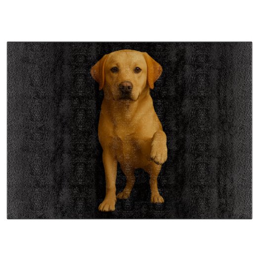 Black 4 Luxe Glass cutting board Tender Labrador Snijplank (Voorkant)