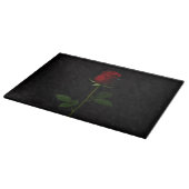 Black 4 Luxe Glass cutting board Velvet Red Rose Snijplank (Hoek)