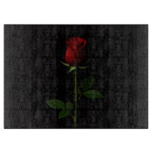 Black 4 Luxe Glass cutting board Velvet Red Rose