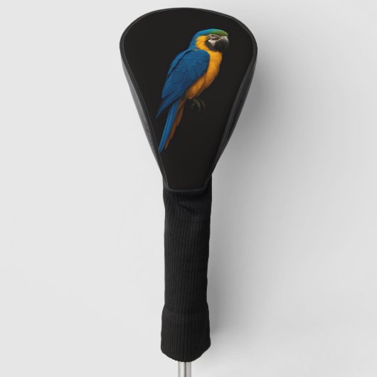 Black 4 Luxe Golf Driver Cover, Blue Yellow Macaw Golfheadcover (Voorkant)