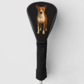 Black 4 Luxe Golf Driver Cover, Classy Basenji Dog Golfheadcover (Voorkant)