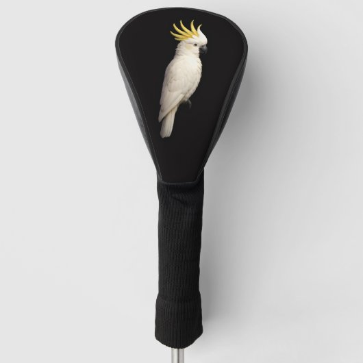 Black 4 Luxe Golf Driver Cover, Crested Cockatoo Golfheadcover (Voorkant)