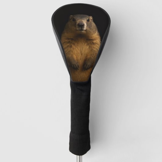 Black 4 Luxe Golf Driver Cover, Fluffy Marmot Golfheadcover (Voorkant)