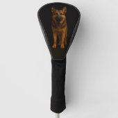 Black 4 Luxe Golf Driver Cover, German Shepherd Golfheadcover (Voorkant)
