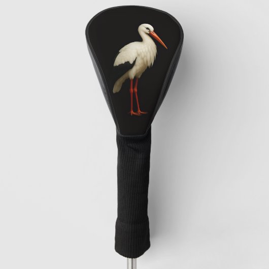 Black 4 Luxe Golf Driver Cover, Graceful Stork Golfheadcover (Voorkant)