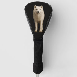 Black 4 Luxe Golf Driver Cover, Ivory Arctic Wolf Golfheadcover