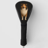 Black 4 Luxe Golf Driver Cover, Loyal Collie Dog Golfheadcover (Voorkant)