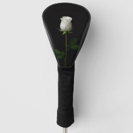 Black 4 Luxe Golf Driver Cover, Pure White Rose Golfheadcover