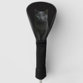 Black 4 Luxe Golf Driver Cover, Russian Blue Cat Golfheadcover