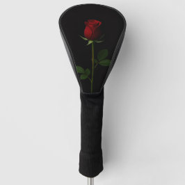 Black 4 Luxe Golf Driver Cover, Velvet Red Rose Golfheadcover