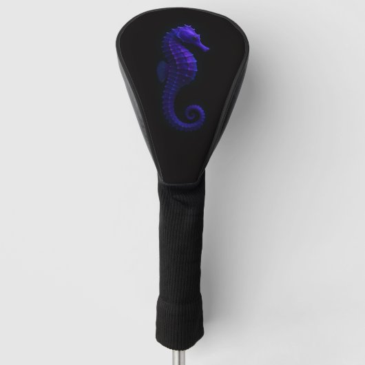 Black 4 Luxe Golf Driver Cover, Violet Seahorse Golfheadcover (Voorkant)
