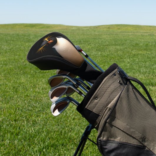 Black 4 Luxe Golf Driver Hoesje, Rockhopper Pengui Golfheadcover (Insitu)