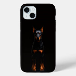 Black 4 Luxe, Guardian Doberman iPhone 15 Plus iPhone 15 Mini Hoesje