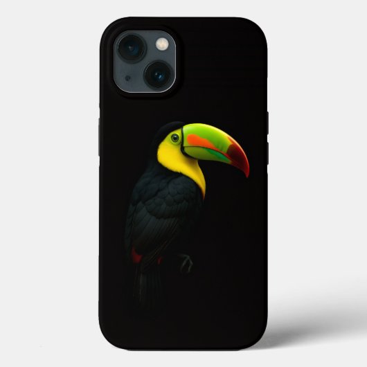 Black 4 Luxe iPhone 13 case Keel Billed Tucan  (Achterkant)