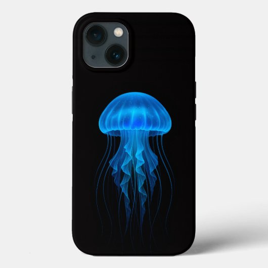 Black 4 Luxe iPhone 13 Case, Neon Blue Jellyfish Case-Mate iPhone Case (Achterkant)