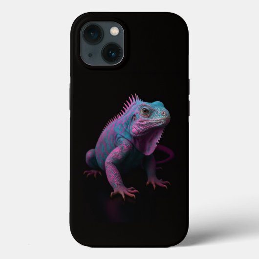 Black 4 Luxe iPhone 13 Case, Pink Tropical Iguana Case-Mate iPhone Case (Achterkant)