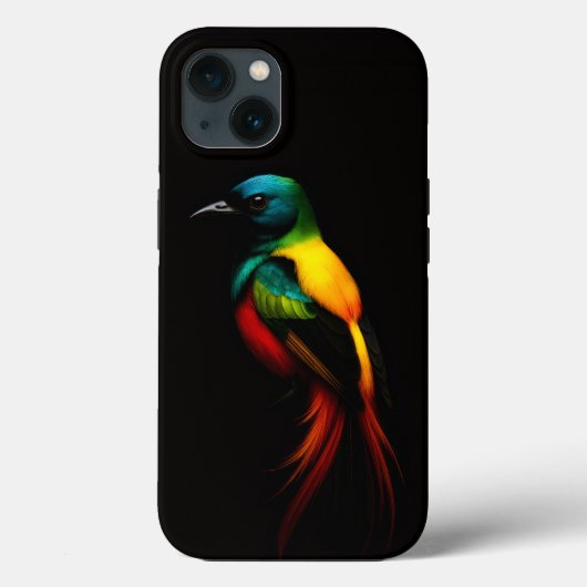Black 4 Luxe iPhone 13, Rainbow-Tail Tropical Bird Case-Mate iPhone Case (Achterkant)