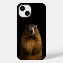 Black 4 Luxe iPhone 14 Mate, Fluffy Marmot Case-Mate iPhone 14 Hoesje