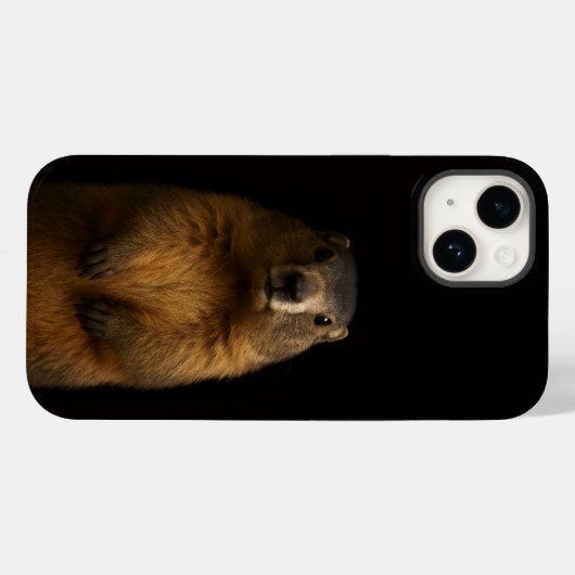 Black 4 Luxe iPhone 14 Mate, Fluffy Marmot Case-Mate iPhone Case (Achterkant (horizontaal))