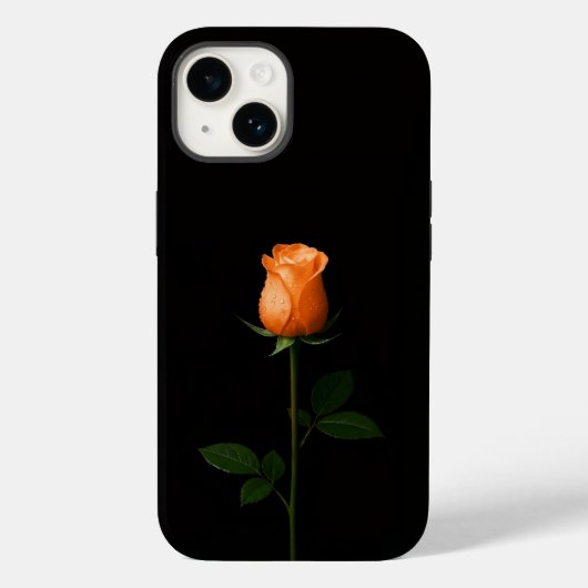Black 4 Luxe iPhone 14 Mate, Sunset Orange Rose Case-Mate iPhone Case (Achterkant)