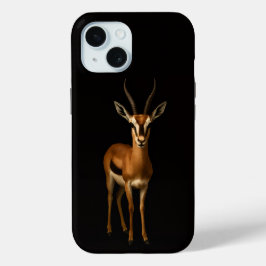 Black 4 Luxe iPhone 15 Case, Elegant Gazella iPhone 15 Case
