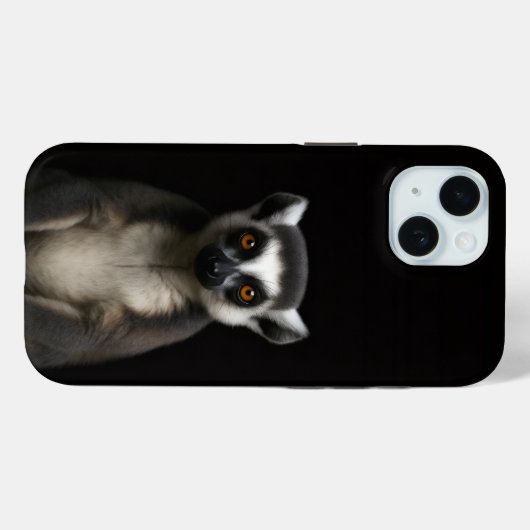 Black 4 Luxe iPhone 15 Case, Gentle Lemur Case-Mate iPhone Case (Achterkant (horizontaal))